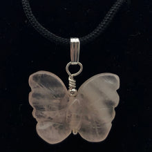 Load image into Gallery viewer, Flutter Carved Rose Quartz Butterfly and Sterling Silver Pendant 509256RQS - PremiumBead Alternate Image 3
