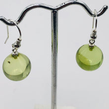 Load image into Gallery viewer, Amber Round Sterling Silver Earrings| 1 1/4&quot; Long | Green | 1 Pait |
