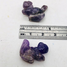 Load image into Gallery viewer, Just Nuts! 2 Amethyst Carved Squirrel Beads | 22x15x10mm | Purple
