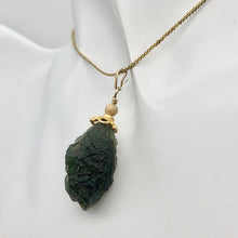 Load image into Gallery viewer, Other Worldly Green Moldavite Meteor 14KGF Pendant - PremiumBead Alternate Image 4
