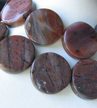 Load image into Gallery viewer, 2 Red Devil Jasper 30mm Coin Pendant Beads 9684 - PremiumBead Alternate Image 2
