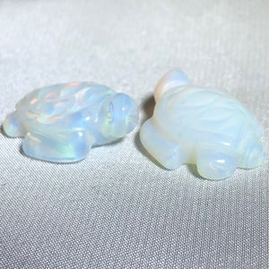 2 Carved Clear Opaline Sea Turtle Beads - PremiumBead Primary Image 1