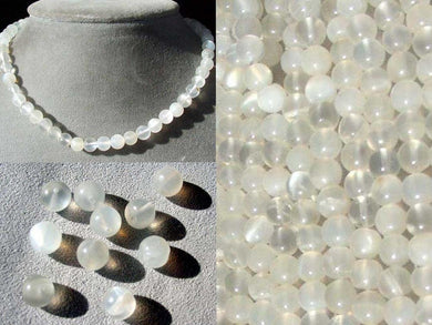 10 White Moonstone 6mm Round Beads 5029 - PremiumBead Primary Image 1