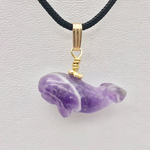 Purple Amethyst Whale and 14K Gold Filled Pendant | 7/8" Long | 509281AMG - PremiumBead Alternate Image 7