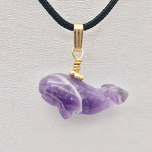 Load image into Gallery viewer, Amethyst Whale Pendant Necklace | Semi Precious Stone Jewelry | 14k Pendant - PremiumBead Alternate Image 7
