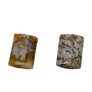 2 Crazy Lace Agate 14x10mm Rectangle Beads 4584