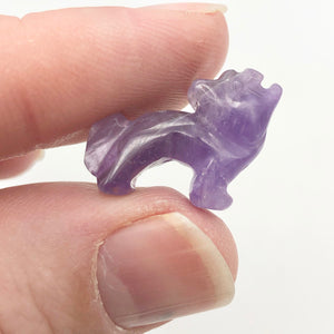 Howling 2 Carved Amethyst Standing Wolf / Coyote Beads | 22x16x8mm | Purple - PremiumBead Alternate Image 2