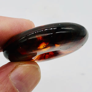 Amber 7mm Center Hole Donut Pendant Bead | 2 1/4x7/8" | Red | 1 each |