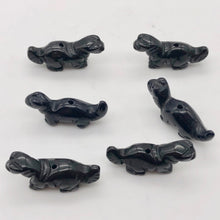 Load image into Gallery viewer, Dinosaur 2 Carved Obsidian Diplodocus Beads | 25x11.5x7.5mm | Black - PremiumBead Alternate Image 5
