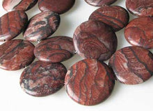 Load image into Gallery viewer, Oregon Red Devil Jasper 40mm Coin Bead 8 inch Strand 9571HS - PremiumBead Primary Image 1
