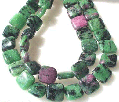 Magical Ruby Zoisite Square Bead 7.5