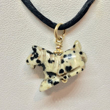 Load image into Gallery viewer, Dalmatian Stone Horse Pendant Necklace|Semi Precious Stone Jewelry|14k Pendant
