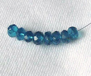 8 Dazzling AAA Neon Blue Apatite 4mm Roundel Beads 490B - PremiumBead Primary Image 1