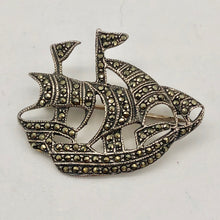 Load image into Gallery viewer, Clipper Sailing Ship Sterling Silver Lapel Brooch Pin | 25x28mm | 1 inch tall | - PremiumBead Primary Image 1
