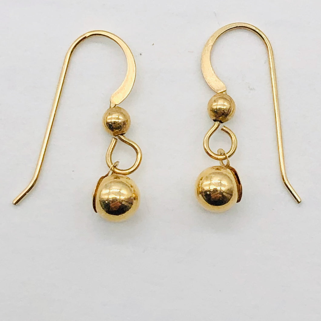 14K Gold 5mm Ball Drop Earrings | 3/4