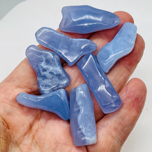 Load image into Gallery viewer, Chalcedony Designer Cut 375ct Pendant Beads| 42x22x10 - 35x23x15mm|Blue| 7 Beads
