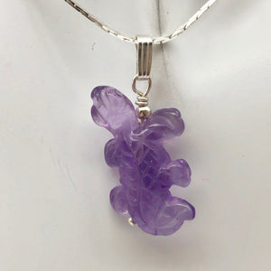 Charming Carved Natural Amethyst Lizard and Sterling Silver Pendant 509269AMS - PremiumBead Alternate Image 9