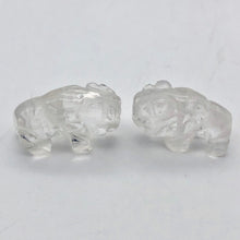 Load image into Gallery viewer, Charge! Quartz Hand Carved Bison / Buffalo Figurine | 21x14x8mm | Clear - PremiumBead Alternate Image 6
