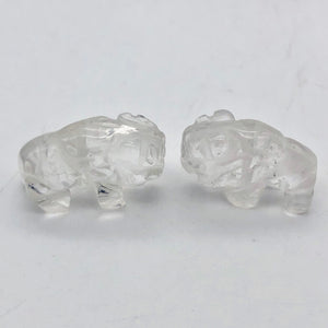Charge! Quartz Hand Carved Bison / Buffalo Figurine | 21x14x8mm | Clear - PremiumBead Alternate Image 6