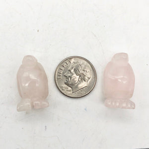 March of The Penguins Carved Rose Quartz Figurine | 21x12x11mm | Pink - PremiumBead Alternate Image 4