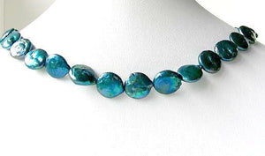 Shimmering Teal Waves 5 (5) Freshwater Coin Pearls 7252 - PremiumBead Alternate Image 2