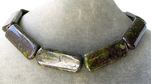 1 Exotic Peridot Jasper Rectangle Pendant Bead 7040 - PremiumBead Alternate Image 3