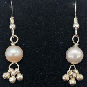 Gorgeous Natural Fresh Water Pearl Solid Sterling Silver Earrings | 1 1/4 inch | - PremiumBead Alternate Image 2