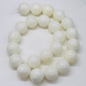 Onyx White Large Round Bead Strand | 17mm | White | 23 Beads |