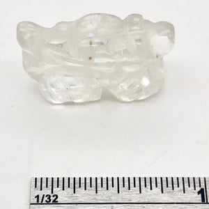 Powerful 2 Carved Quartz Winged Dragon Beads | 21x14x9mm | Clear