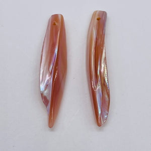 Designer Blade Cut Pink Mussel Shell Pendant Bead 4423D