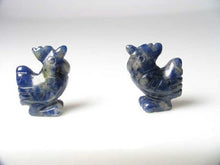 Load image into Gallery viewer, 2 Cute Hand Carved Sodalite Rooster Beads | 21x16x8.5mm | Blue white - PremiumBead Primary Image 1
