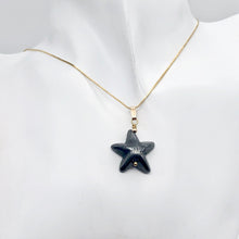 Load image into Gallery viewer, Hematite Starfish Pendant Necklace | Semi Precious Stone | 14k gf Pendant - PremiumBead Alternate Image 4
