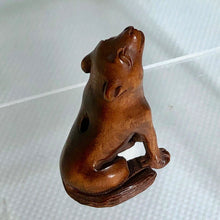 Load image into Gallery viewer, New Moon Carved/Signed Wolf Boxwood Ojime/Netsuke Bead - PremiumBead Primary Image 1
