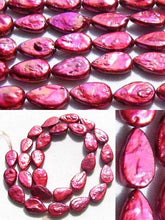 Load image into Gallery viewer, 3 Yummy Raspberry FW Teardrop Coin Pearls 8895 - PremiumBead Alternate Image 3
