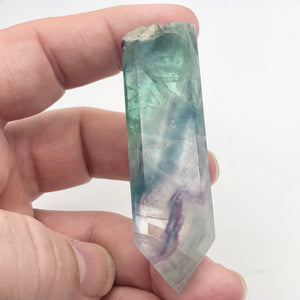 Fluorite Rainbow Crystal with Natural End |3.0x.94x.5"|Green,Blue, Purple| 1444R - PremiumBead Primary Image 1