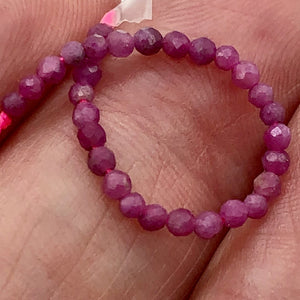Ruby Faceted Round Bead Parcel | 3 mm | Pink | 30 Beads |