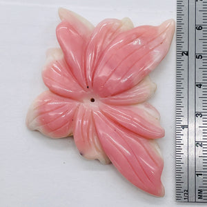 Peruvian Opal Flower Pendant | 40x50x7mm | Pink White | 1 Bead