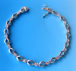 Quiet Sophisticate Silver Cubic 7" Bracelet 10069 - PremiumBead Alternate Image 2