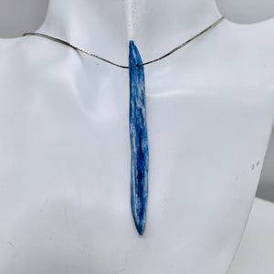 Kyanite 5.28g Spear Pendant Bead | 79x8x3mm | Blue Silver | 1 Bead |