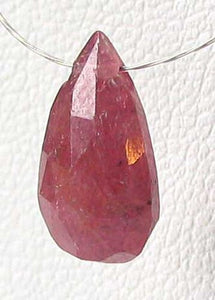 1 Natural Unheated Faceted 5.73 Carats Red Ruby Briolette Bead 8778 - PremiumBead Alternate Image 3