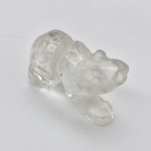 Quartz Hand Carved Bear Figurine/Worry bead | 13x18x9mm | Clear - PremiumBead Primary Image 1