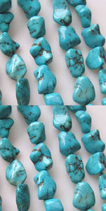 Turquoise Howlite Nugget Bead Strand 110171B - PremiumBead Primary Image 1