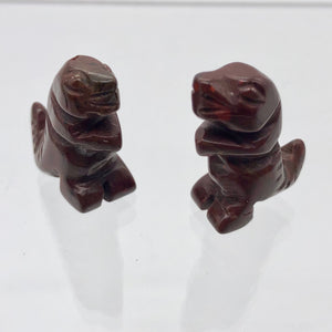 T-Rex Dinosaur 2 Brecciated Jasper Tyrannosaurus Rex Beads | 21x18.5x8mm | Red - PremiumBead Alternate Image 2