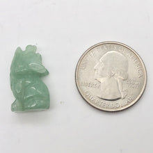 Load image into Gallery viewer, Howling New Moon 2 Carved Aventurine Wolf / Coyote Beads | 22x12x7.5mm | Green - PremiumBead Alternate Image 5
