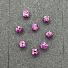 Load image into Gallery viewer, Ruby Faceted 5.5tcw Parcel Cube Beads | 4.5mm | Red | 8 Beads |
