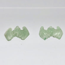 Load image into Gallery viewer, Spring 2 Hand Carved Aventurine Bat Beads | 21x16x5mm | Green - PremiumBead Primary Image 1
