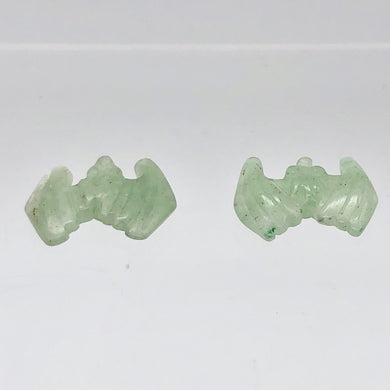 Spring 2 Hand Carved Aventurine Bat Beads | 21x16x5mm | Green - PremiumBead Primary Image 1