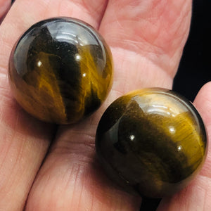 Tigereye Round | 20mm | Bronze/Black | 2 Spheres |
