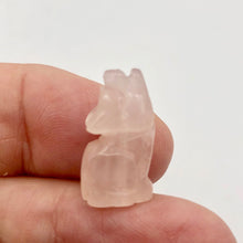 Load image into Gallery viewer, Hand Carved Pink Rose Quartz Wolf/Coyote Figurine | 21x11x8mm | Pink - PremiumBead Alternate Image 2
