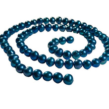 Load image into Gallery viewer, Deep Aqua Freshwater Pearl 6-5.5mm 16 inch Strand 103452
